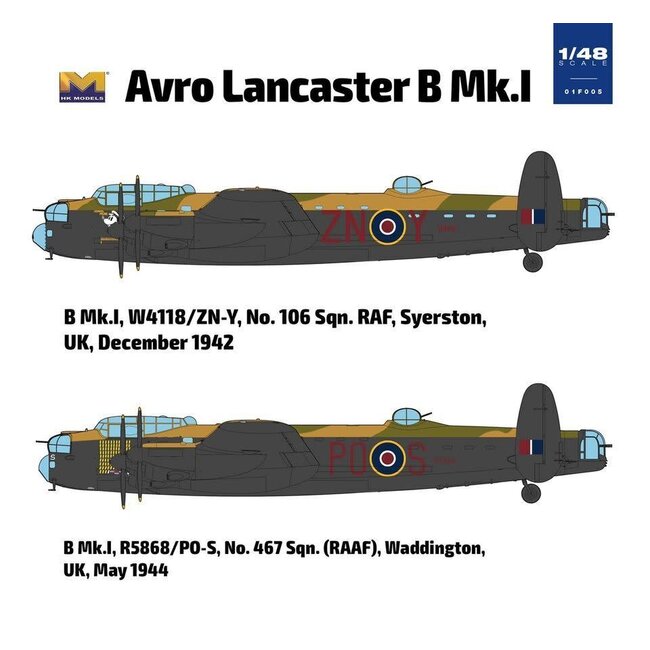 Hong Kong Models 1/48 Avro Lancaster B MK.1 Plastic Model Kit * Aust Decals*