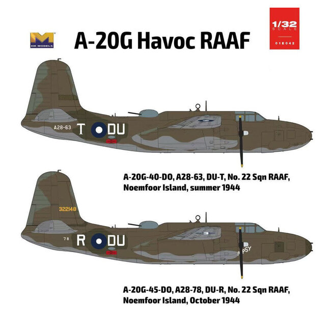 Hong Kong Models 1/32 A-20 Havoc RAAF Plastic Model Kit *Aust Decals*