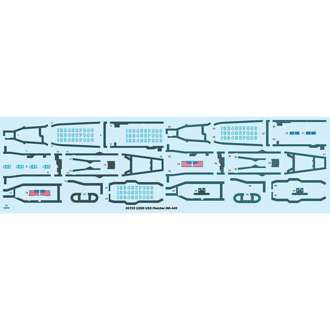 Trumpeter 1/200 USS Fletcher DD-445 Plastic Model Kit [03723]