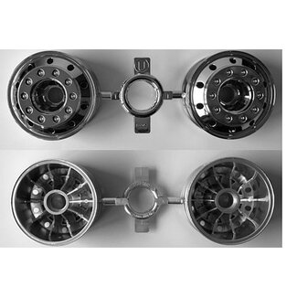 TAMIYA TAMIYA 22mm EURO TRUCK FRONT 1/14 TRACTOR TRUCK SHINNY WHEELS  1 PAIR