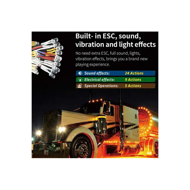 GT POWER CONTAINER TRUCK  LIGHT & SOUND SYSTEM PRO  ( BLUE TOOTH APP FOR CONTROL) USA VERSION
