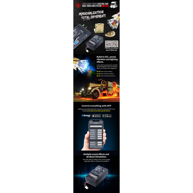 GT Power EU High end container truck light & voice vibration system PRO EUROPE VERSION