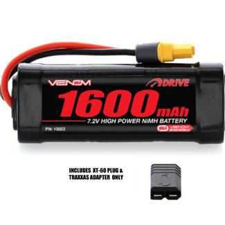 VENOM Venom 15022 7.2v 1600mah RC 6 Cell NimH Battery With XT-60 PLUG & TRAXXAS ADAPTER