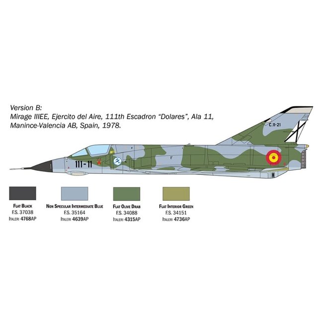 ITALERI 1/48 MIRAGE III E WITH AUS. DECALS PLASTIC KIT