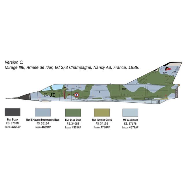 ITALERI 1/48 MIRAGE III E WITH AUS. DECALS PLASTIC KIT