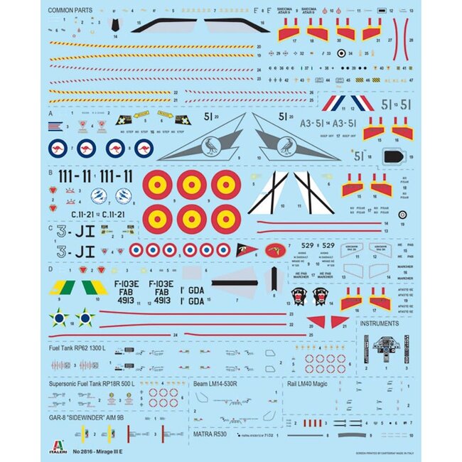 ITALERI 1/48 MIRAGE III E WITH AUS. DECALS PLASTIC KIT