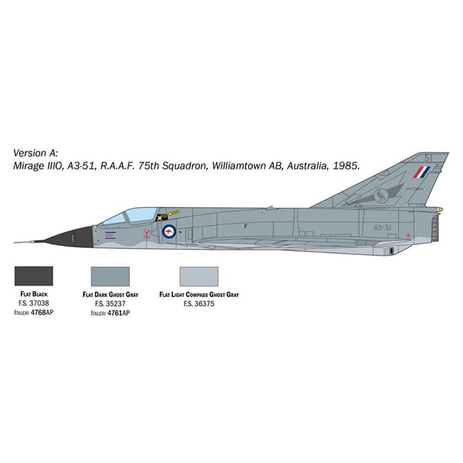 ITALERI 1/48 MIRAGE III E WITH AUS. DECALS PLASTIC KIT