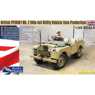 GECKO MODELS Gecko 1/35 British FV18001 Mk. 2 80in 4x4 Utility Vehicle w/Canvas Roof Top Plastic Model Kit