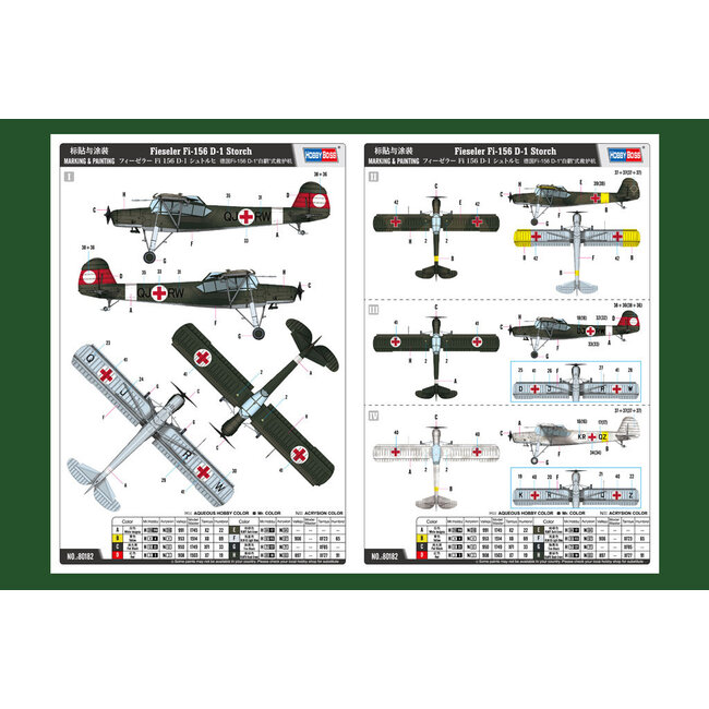 HobbyBoss 1/35 Fieseler Fi-156 D-1 Storch Plastic Model Kit