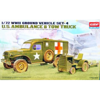 ACADEMEY Academy 1/72 US Ambulance & Tractor Plastic Model Kit [13403]