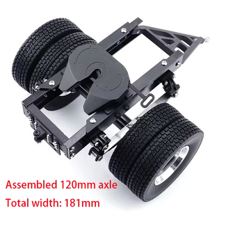 ACE RADIO CONTROLLED MODELS ACE 1/14 DOLLY DUAL AXLE 120mm WIDE ( 180MM TOTAL WIDTH )WITH ALLOY WHEELS & METAL FIXED TURNTABLE