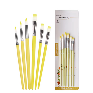 ACE RADIO CONTROLLED MODELS ACE 6PCS NYLON HAIR PAINT BRUSH SET ACRYLIC HANDLE