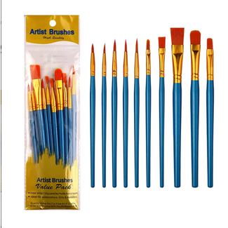 Monte Marte ACE Assorted Brush Set 10pc Nylon Hair