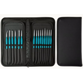 ACE RADIO CONTROLLED MODELS ACE 15pcs High-Level Artist Nylon Hair Paint Brush Set In Black Carry Case