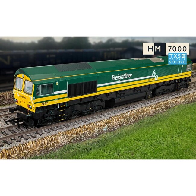 HORNBY 1/76 RAILROAD FREIGHTLINER CLASS 66 - "FREIGHTLINER 60" - 66601 ( DCC SOUND FITTED )