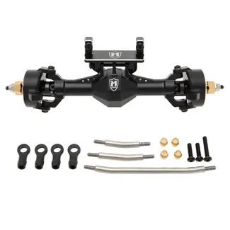 ACE RADIO CONTROLLED MODELS MEUS TRX4M BRASS COMPLETE DIFFS BLACK GOLD FRONT WITH SERVO MOUNT