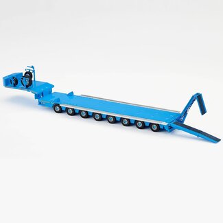 MASDI MASSDI 1/64 Diecast Car Model Toy - SCN1771 Eight-Axle Semi Low Trailer Blue