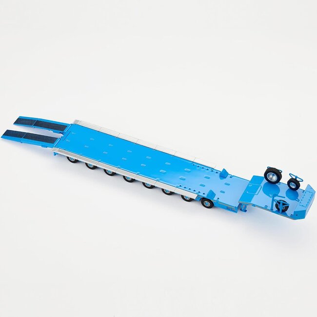 MASSDI 1/64 Diecast Car Model Toy - SCN1771 Eight-Axle Semi Low Trailer Blue