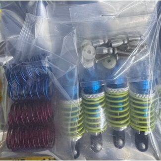YEAH RACING YEAH RACING BLUE  55MM TOURING CAR SHOCK SET WITH  3 SPRINGS RATES