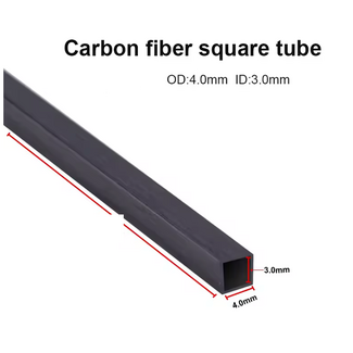 EMAX CARBON FIBRE SQUARE TUBE 4.0mm x 3.0mm x 1mt