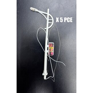 TRAINS GENERIC 5 pcs Single Head HIGHWAY LED Lights Lamp post Model Train Railway Garden Scenery HO OO