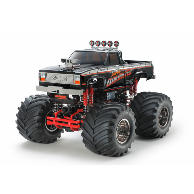 TAMIYA 1/10TH SCALE R/C 4 X 4 X 4 PICK UP TRUCK SUPER CLOD BUSTER BLACK EDITION KIT FORM REQUIRES 2CH RADIO BATTERIES AND CHARGER
