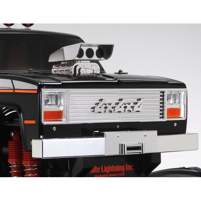 TAMIYA 1/10TH SCALE R/C 4 X 4 X 4 PICK UP TRUCK SUPER CLOD BUSTER BLACK EDITION KIT FORM REQUIRES 2CH RADIO BATTERIES AND CHARGER