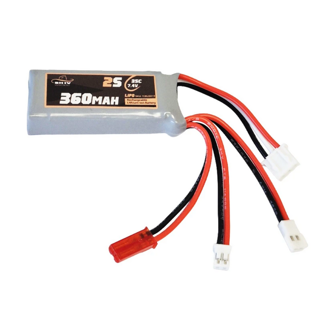 Billy RC 360mAh 2S 7.4V 35C LiPo Battery with PH2.0 Connector,