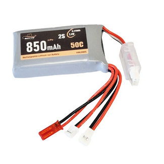 BILLY RC Billy RC 850mAh 2S 7.4V 50C LiPo with JST, PH2.0, and MX2.0 Connectors