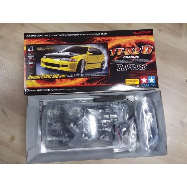 Tamiya TT-02D Honda Civic SiR EG6 Drift Spec 1/10 With ESC   REQUIRES TX, RX, BATTERY CHARGER & PAINT