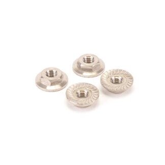 SCHUMACHER SCHUMACHER Titanium Low Profile M4 Serrated Nut (pk4)
