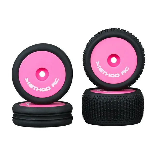 Method RC 1/24 NitraGrip Buggy Tyre Set Losi Micro-B Mounted on Wheels