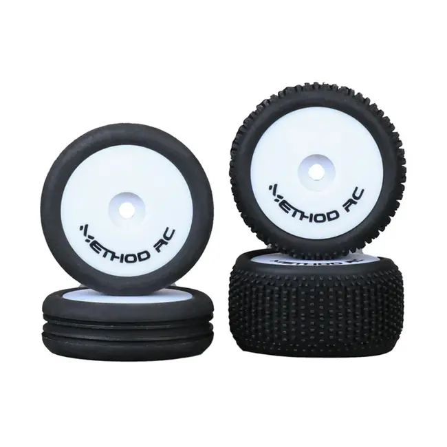 Method RC 1/24 NitraGrip Buggy Tyre Set Losi Micro-B Mounted on Wheels