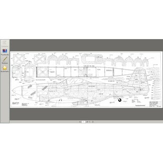 ABSIMA PLAN 1/4 P-51  Fuse  &  Wing Etc 204"+ SPAN 13 SHEETS