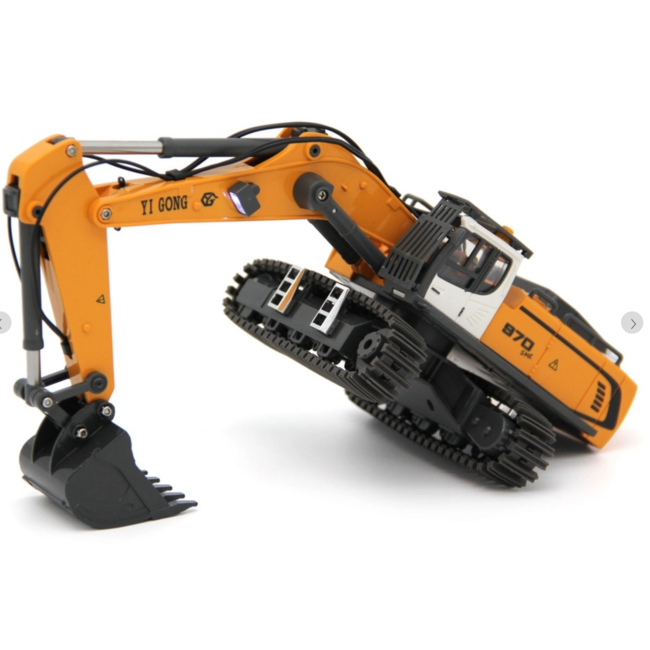 Yi Gong 1/50 970 R/C Screw Excavator (Soft Rubber Tracks + Black Metal Tracks)