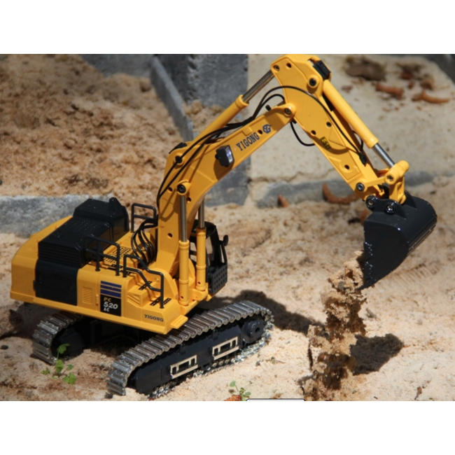 Yi Gong 1/50 5250 R/C Screw Excavator (Soft Rubber Tracks + Black Metal Tracks)