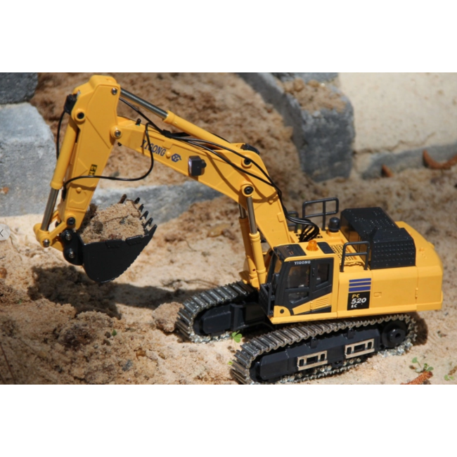 Yi Gong 1/50 5250 R/C Screw Excavator (Soft Rubber Tracks + Black Metal Tracks)