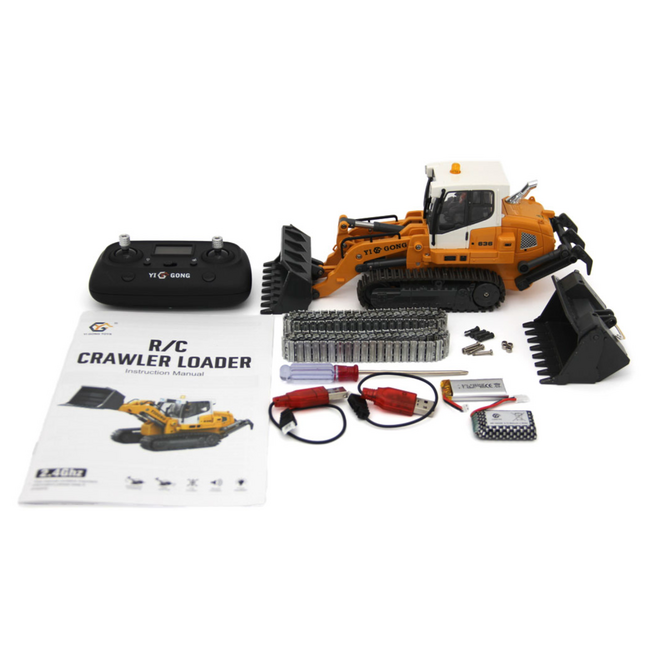 Yi Gong 1/50 R/C 636 Crawler Loader (Soft Rubber Tracks + Black Metal Tracks)