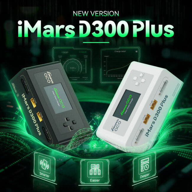 Gens Ace iMars D300 Plus G-Tech Smart Dual AC/DC Charger White (AC-300W) (DC-350W x2) w/Bluetooth App Control
