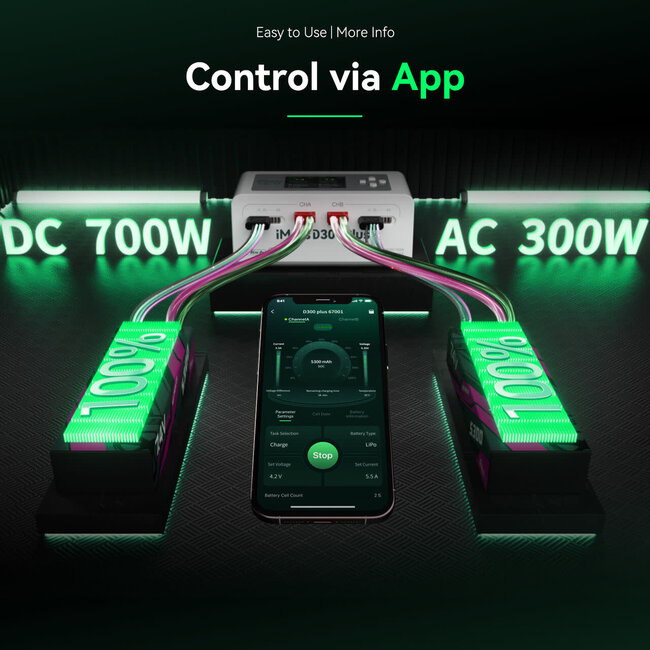 Gens Ace iMars D300 Plus G-Tech Smart Dual AC/DC Charger White (AC-300W) (DC-350W x2) w/Bluetooth App Control