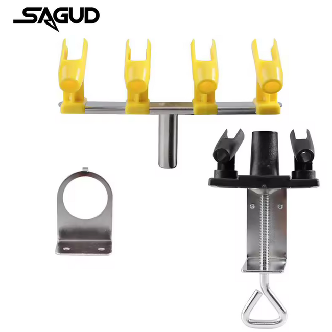 SAGUD Airbrush Holder Clamp-on Style Air Brush Station Stand Kit 360° Rotate Holds Up to 6 Airbrushes AVAIL YELLOW & BLACK OR BLACK ONLY