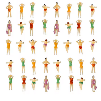 EVE MODEL Eve Model People Beach Visitors And Swimmers Painted HO ( 10 pce RANDOM )