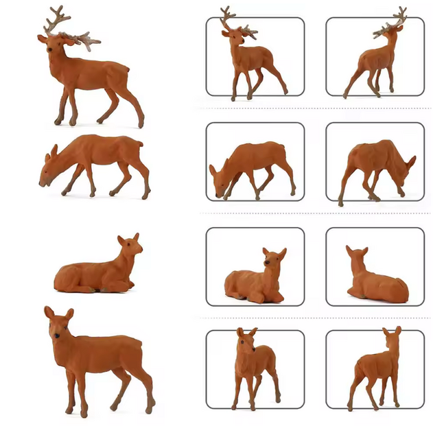 Eve Model DEER   Painted HO ( 12 pce ASSORTED )