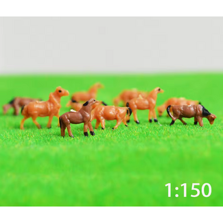 EVE MODEL Eve Model HORSES BROWN & BLACK  Painted N SCALE  ( 20 pce ASSORTED )