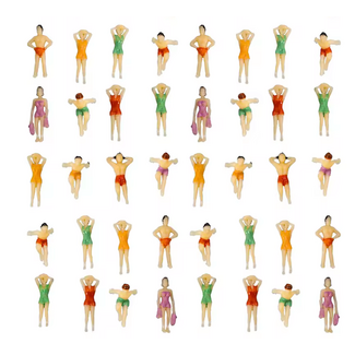 EVE MODEL Eve Model People Beach Visitors And Swimmers Painted N SCALE ( 15 pce RANDOM )