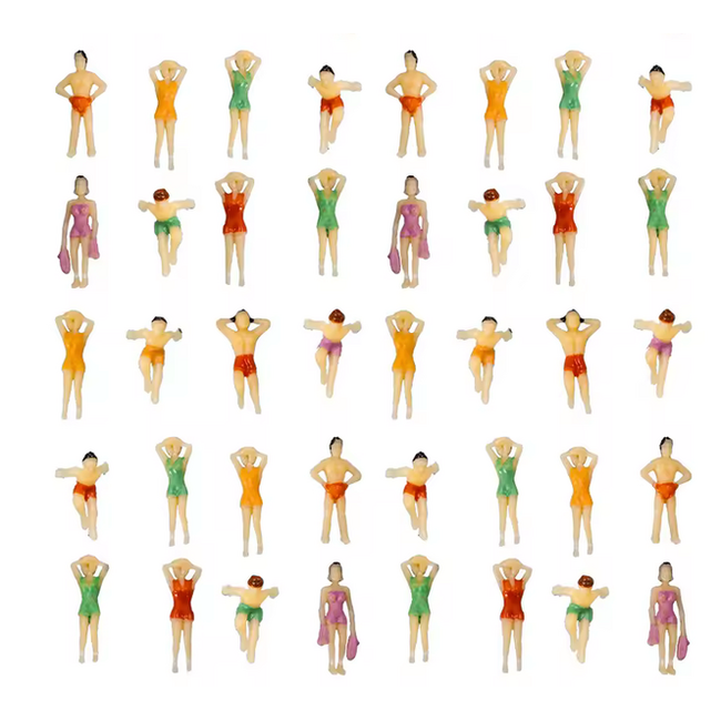 Eve Model People Beach Visitors And Swimmers Painted N SCALE ( 15 pce RANDOM )