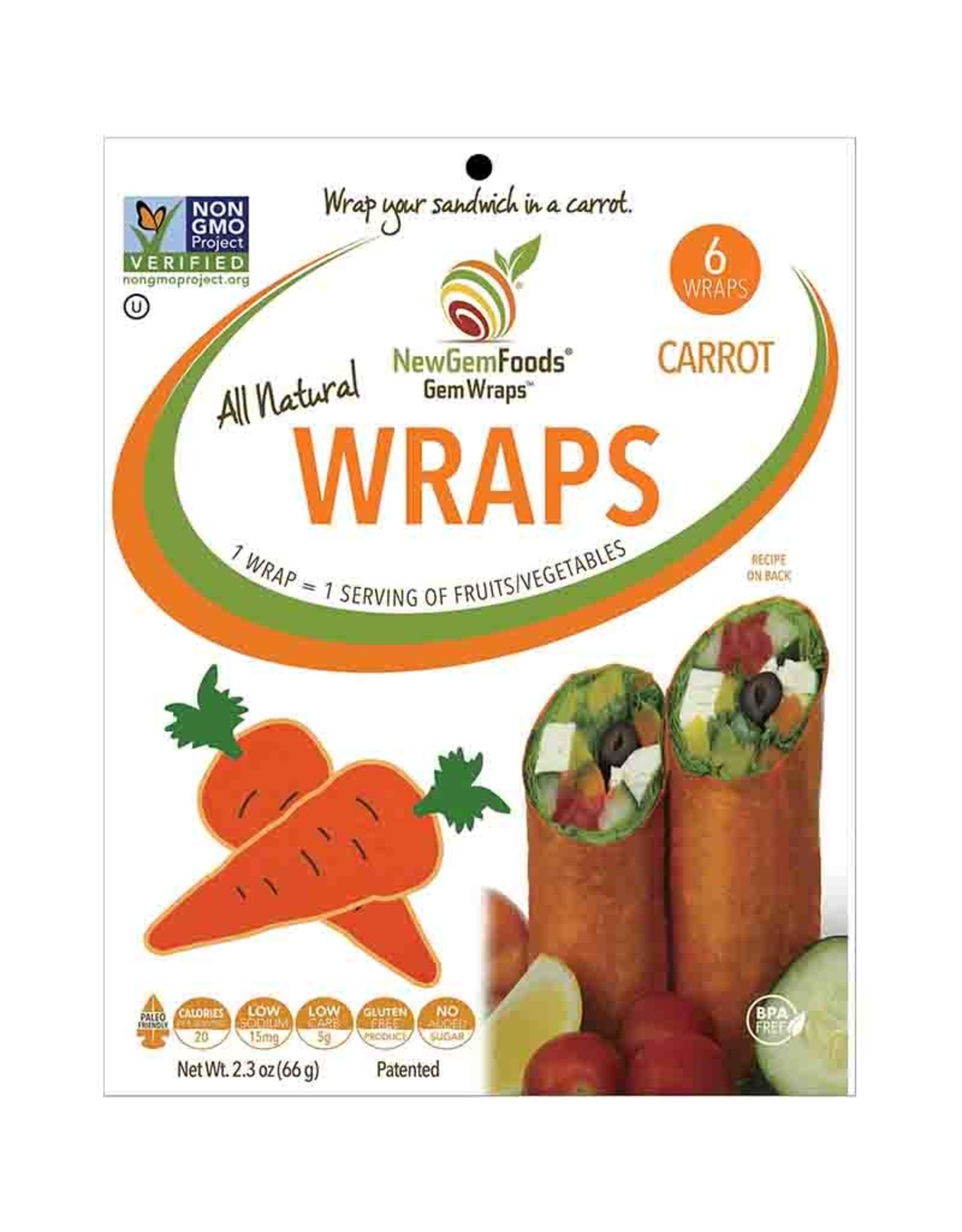 Gemwraps Gemwraps - Sandwich Wrap, Carots