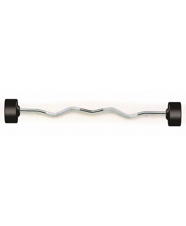 York Barbell York Fixed Pro Curl 60LB Barbell - Rubber Coated