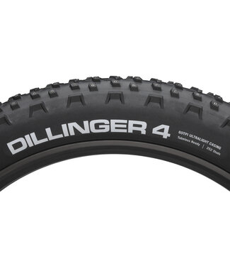 45NRTH 45NRTH Dillinger 4 Tire - 27.5 x 4, Tubeless, Folding, Black, 120tpi, 252 Concave Carbide Aluminum Studs