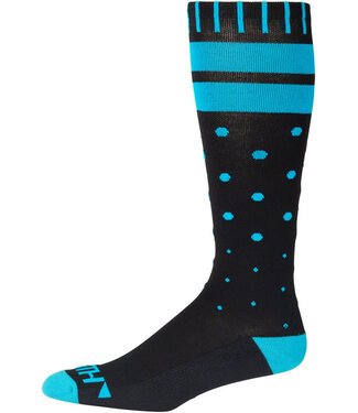 45NRTH 45NRTH Midweight Knee Sock - Black/Cyan Spots, Small